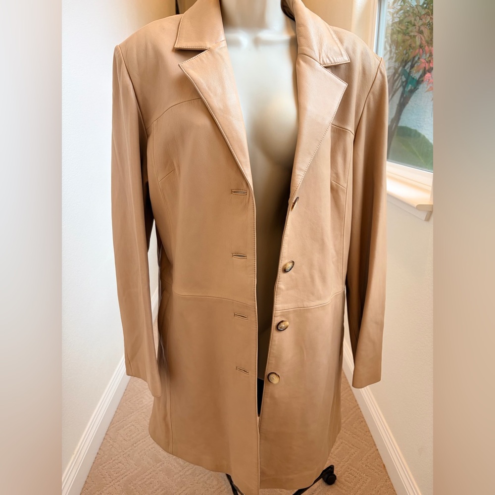 MARCELKASSINI Buttery Soft Tan Leather Women's Coat